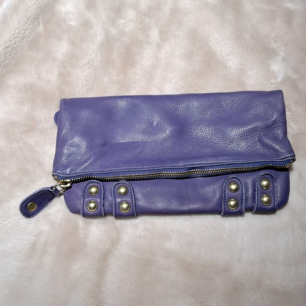 Linea Pelle Soft Leather foldover Clutch